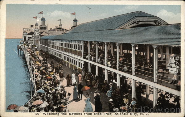 Watching the Bathers from Steel Pier Atlantic City New Jersey