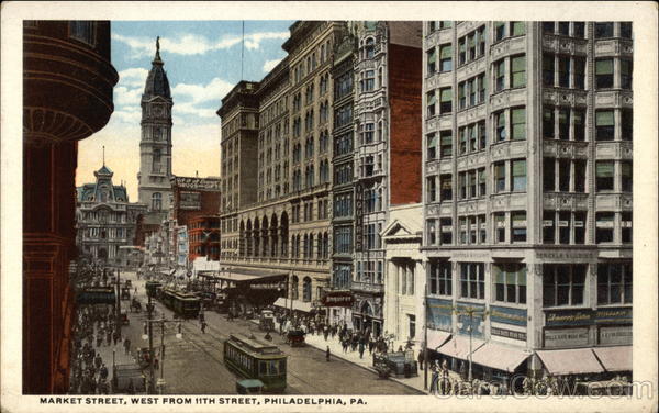 Market Street, West from 11th Street Philadelphia Pennsylvania