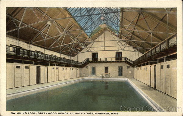 Swimming Pool, Greenwood Memorial, Bath House Gardner Massachusetts