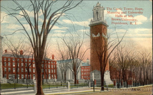 The Carrie Tower, Hope, Manning and University Halls at Left - Brown University Providence Rhode Island
