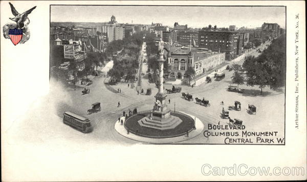 Boulevard, Columbus Monument, Central Park West New York