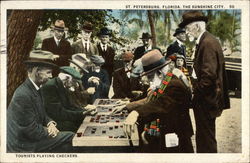 Tourists Playing Checkers - The Sunshine City Postcard