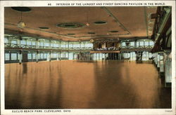 Interior of the Largest and Finest Dancing Pavilion in the World, Euclid Beach Park Cleveland, OH Postcard Postcard
