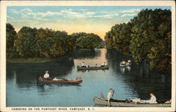 Canoeing on the Pawtuxet River Rhode Island Postcard Postcard