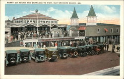 Merry Go Round and Entrance to Pier Postcard