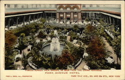 Famous Sunken Palm Garden, As Seen From the Dining Verandas, Park Avenue Hotel Postcard