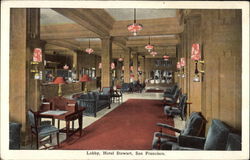 Lobby at the Hotel Stewart Postcard