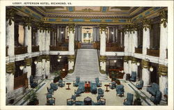 Lobby, Jefferson Hotel Richmond, VA Postcard Postcard