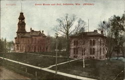 Court House and Jail Jefferson, WI Postcard Postcard