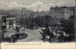 Washington Square with Memorial Arch Postcard