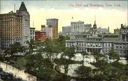 City Hall and Broadway Postcard