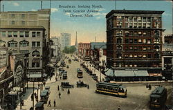 Broadway, looking north from Gratiot Avenue Postcard
