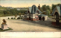 Girard Avenue Entrance to Zoological Gardens Postcard