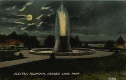 Electric Fountain Canobie Lake Park, NH Postcard Postcard