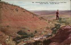 Ivy Baldwin on the Tight Rope Eldorado Springs, CO Postcard Postcard