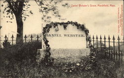 Daniel Webster's Grave Marshfield, MA Postcard Postcard