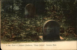 Grave of Nathanial Hawthorn, "Sleepy Hollow" Postcard