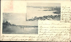 Easton's and Bailey's Beaches Newport, RI Postcard Postcard