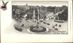 Boulevard, Columbus Monument, Central Park West Postcard