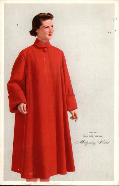 Model in Full Length Coat - Fall and Winter - Montgomery Ward