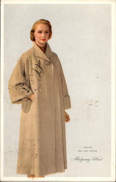 Model in Full Lenght Coat - Fall and Winter - Montgomery Ward
