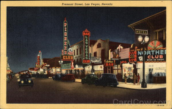 Night View of Fremont Street Las Vegas Nevada