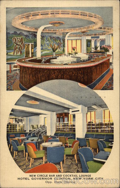 New Circle bar and cocktail lounge, Hotel Governor Clinton New York