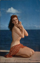 "Lorelei" Semi Nude by the Ocean Postcard