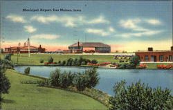 Municipal Airport Des Moines, IA Postcard Postcard