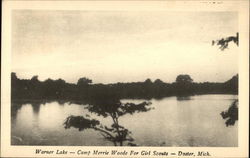 Warner Lake, Camp Merrie Woode for Girl Scouts Doster, MI Postcard Postcard