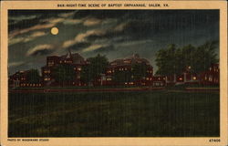 Night-Time Scene of Baptist Orphanage Postcard