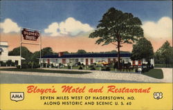 Bloyer's Motel and Restaurant Hagerstown, MD Postcard Postcard