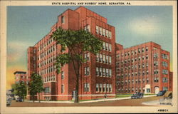 State Hospital and Nurses' Home Scranton, PA Postcard Postcard