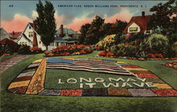 American Flag, Roger Williams Park Providence, RI Postcard Postcard