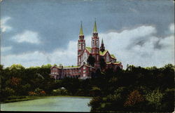 Carmelite Preparatory College and Church Hubertus, WI Postcard Postcard