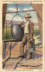 Jim White and old bucket Postcard