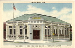 Farmers & Merchants Bank Highland, IL Postcard Postcard