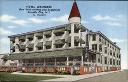 Hotel Lexington, New York Avenue and Boardwalk Atlantic City, NJ Postcard Postcard