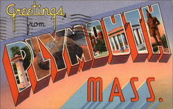 Greetings from Plymouth, Mass Postcard