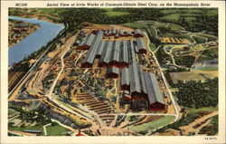 Aerial View of Irvin Works of Carnegie-Illinois Steel Corp on the Monongahela River West Mifflin, PA Postcard Postcard