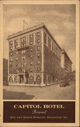 The Capitol Hotel Richmond, VA Postcard Postcard