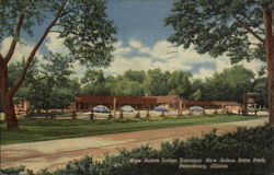 New Salem Lodge; Entrance New Salem State Park Petersburg, IL Postcard Postcard