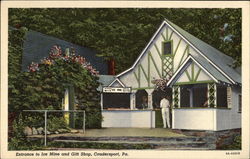 Entrance to Ice Mine and Gift Shop Postcard