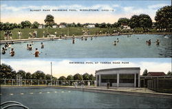 Sunset Park Swimming Pool Postcard