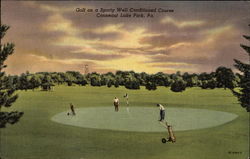Golf on a Sporty Well Conditioned Course, Conneaut Lake Park, Pa Postcard