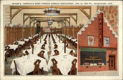 Mader's America's Most Famous German Restaurant Postcard
