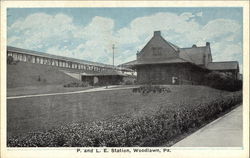 P. and L. E. Station Woodlawn, PA Postcard Postcard