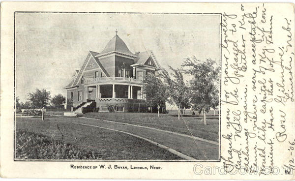 Residence Of W. J. Bryan Lincoln Nebraska