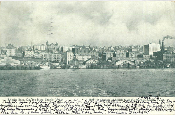 A Climpse Of Seattle From The Harbor Washington