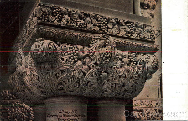Carving On Western Staircase State Capitol Albany New York